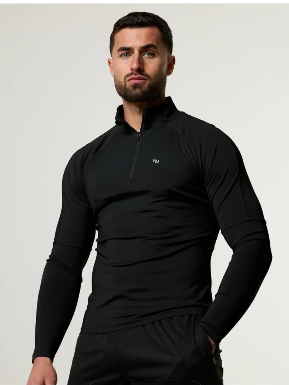 Vanquish Essential V2 Performance Black 1/4 Zip Top